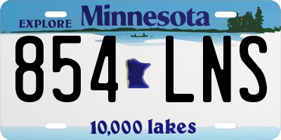 MN license plate 854LNS