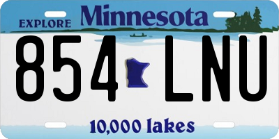 MN license plate 854LNU