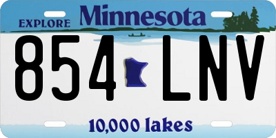 MN license plate 854LNV