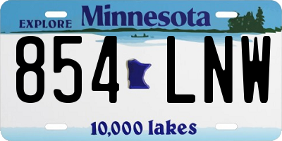 MN license plate 854LNW