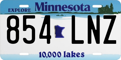 MN license plate 854LNZ