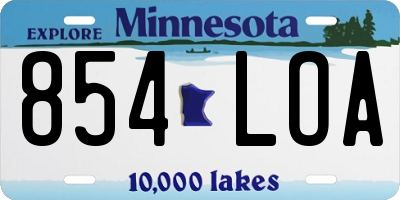 MN license plate 854LOA