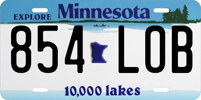 MN license plate 854LOB