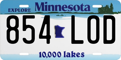 MN license plate 854LOD