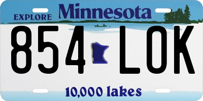 MN license plate 854LOK