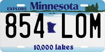 MN license plate 854LOM