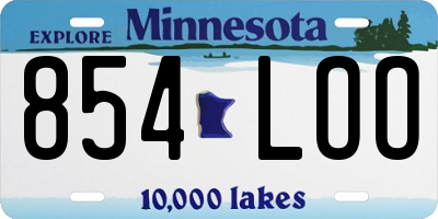 MN license plate 854LOO