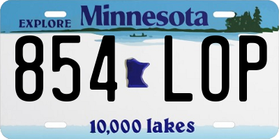 MN license plate 854LOP