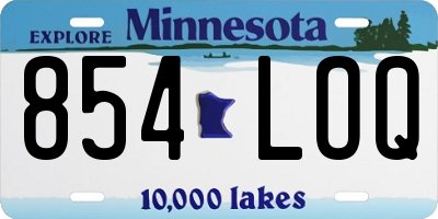 MN license plate 854LOQ