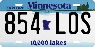 MN license plate 854LOS