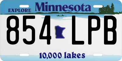 MN license plate 854LPB