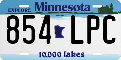 MN license plate 854LPC