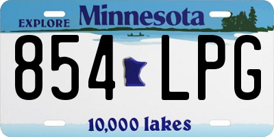 MN license plate 854LPG