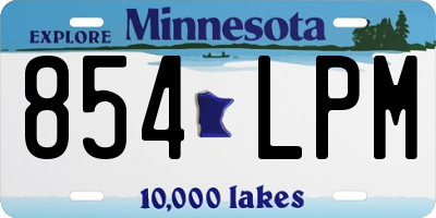 MN license plate 854LPM