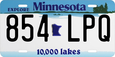 MN license plate 854LPQ