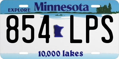 MN license plate 854LPS
