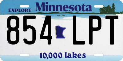 MN license plate 854LPT