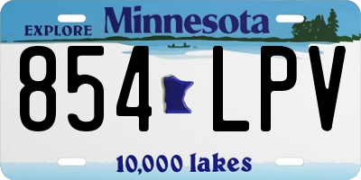 MN license plate 854LPV