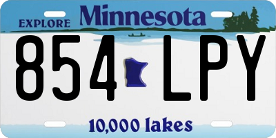 MN license plate 854LPY