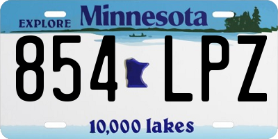 MN license plate 854LPZ