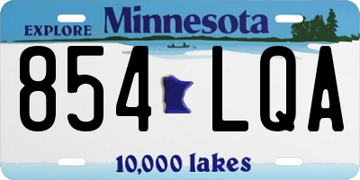 MN license plate 854LQA