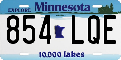 MN license plate 854LQE