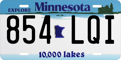 MN license plate 854LQI