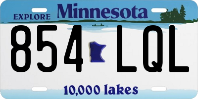 MN license plate 854LQL