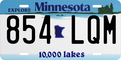 MN license plate 854LQM