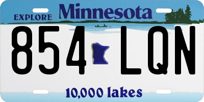 MN license plate 854LQN