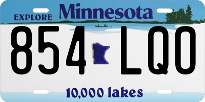 MN license plate 854LQO