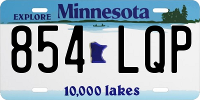 MN license plate 854LQP