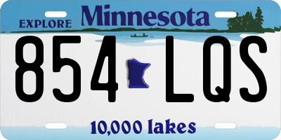 MN license plate 854LQS