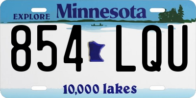 MN license plate 854LQU