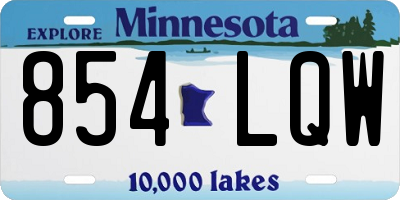 MN license plate 854LQW