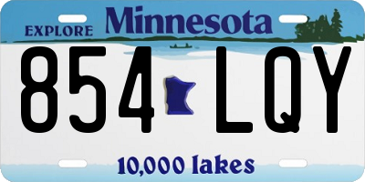 MN license plate 854LQY