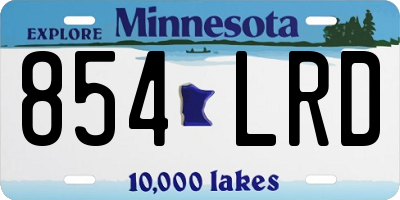 MN license plate 854LRD