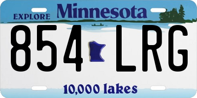 MN license plate 854LRG