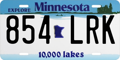 MN license plate 854LRK