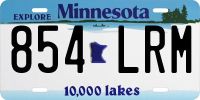 MN license plate 854LRM