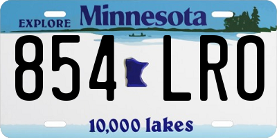 MN license plate 854LRO