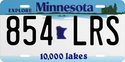 MN license plate 854LRS