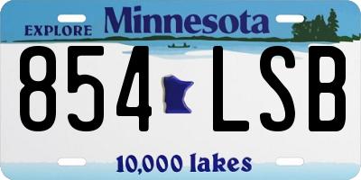 MN license plate 854LSB