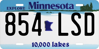 MN license plate 854LSD