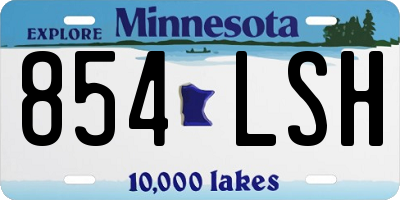 MN license plate 854LSH