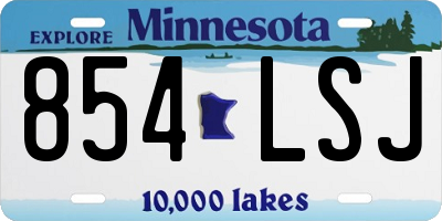 MN license plate 854LSJ