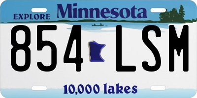 MN license plate 854LSM