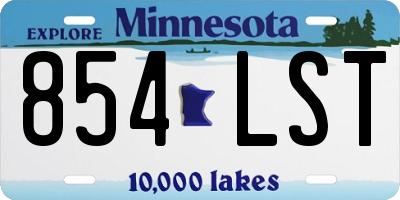 MN license plate 854LST