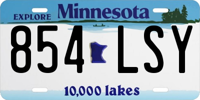 MN license plate 854LSY