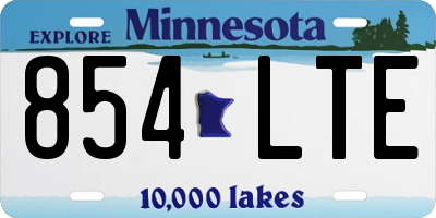 MN license plate 854LTE